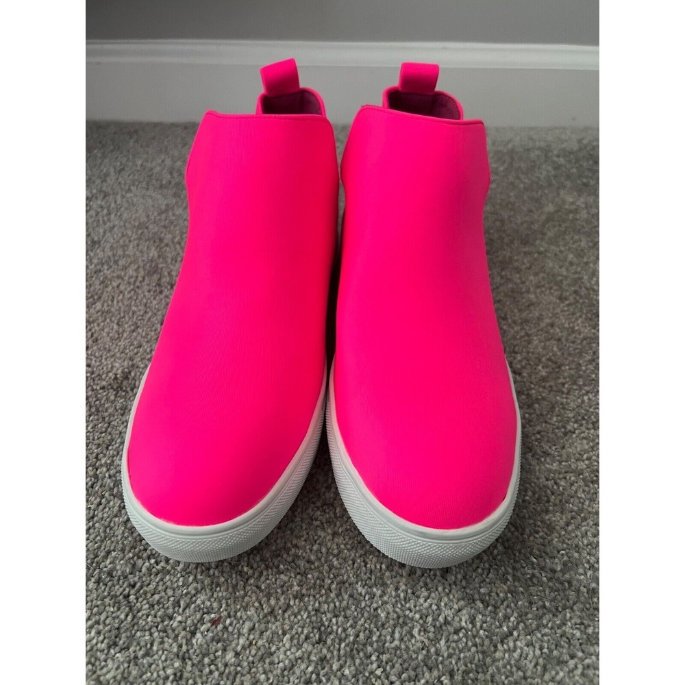 Brand New Women's Neon pink hidden‎ platform wedge ankle shoes heel lift …